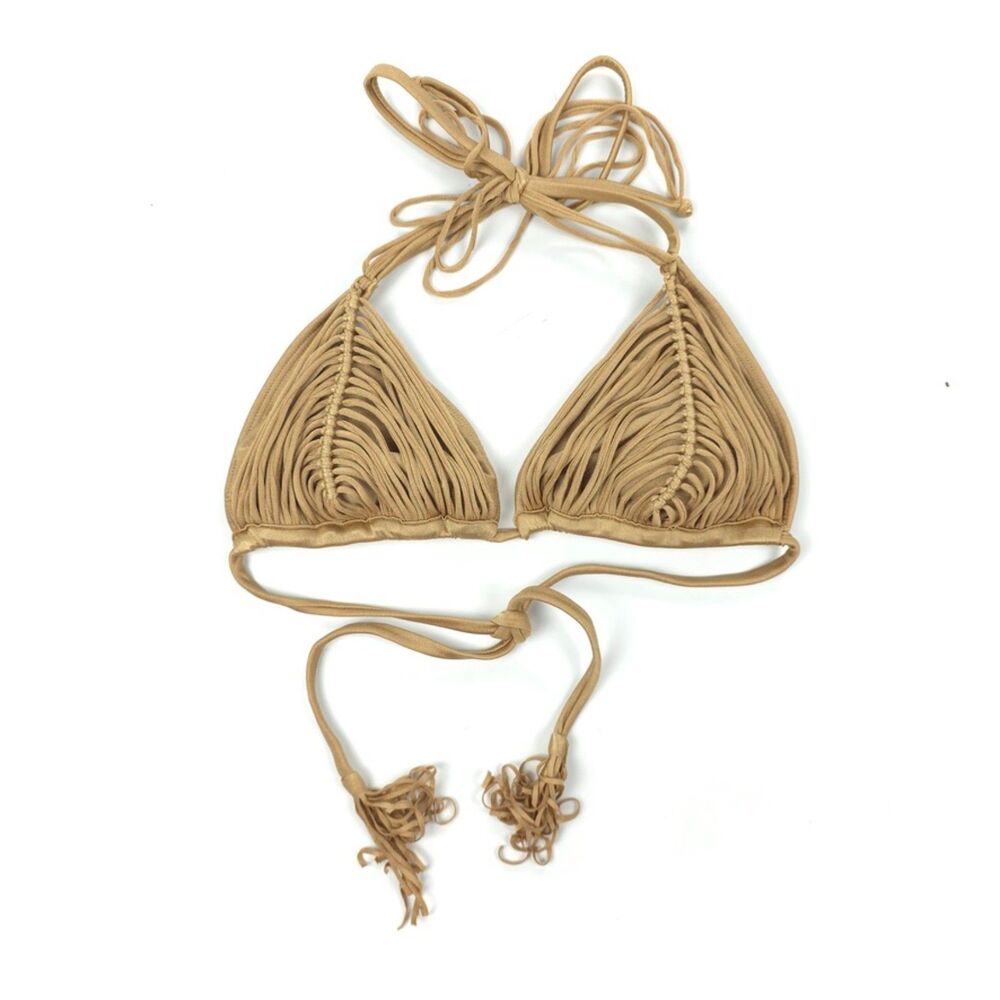 NEW PQ Swim Isla Triangle Top Carmel Macrame Beachy Boho Resort Coconut Girl